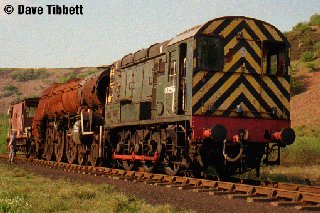 08556 tripping the remains of a steam loco to New Bridge